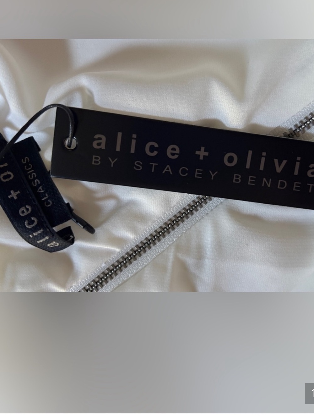 NWT Alice + Olivia $295 Off White Satin Cowl Neck Mini Dress Size 0 - Picture 4 of 9